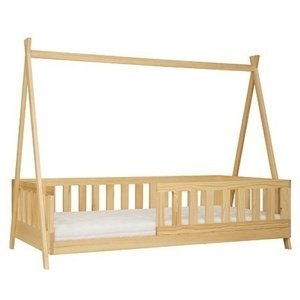 Dětská postel LK142, 80x160cm, borovice (Barva dřeva: Bílá)