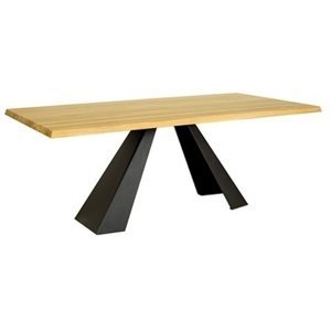Jídelní stůl ST370 S240 masivní dub (Barva dřeva: Dub bělený, Barva nožiček: Černá Lesklá)