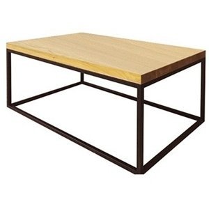 Konferenční stůl ST375 Š80, šířka desky: 2,5cm, masiv (Barva dřeva: Brendy, Barva nožiček: Černá Matná)