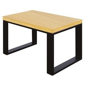 Konferenční stůl ST374 Š100, šířka desky: 4cm, masiv (Barva dřeva: Dub přírodní, Barva nožiček: Černá Matná)