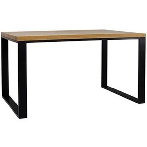 Jídelní stůl ST373 S220, šířka desky: 4cm, masivní dub (Barva dřeva: Tmavý dub, Barva nožiček: Bílá Lesklá)