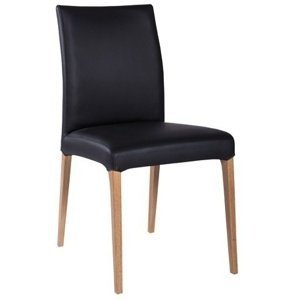 Jídelní židle KT394 masiv dub (Barva dřeva: Dub bělený, Barva čalounění: Tmavě hnědá)