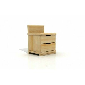 Noční stolek Arhus High 2S, borovice masiv (Barva dřeva: Bílá)