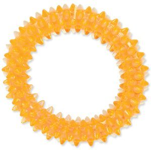 Hračka Dog Fantasy kroužek vroubkovaný oranžový 7cm