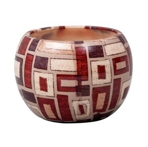 Obal na květník MANES KUBIKO BROWN keramický lesklý d13x13cm