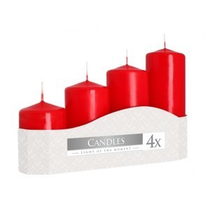 Svíčky adventní STUPŇOVITÉ matné d5x7,9,11,13cm 4ks