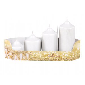 Svíčky adventní STUPŇOVITÉ PEGAS d4,5x5,7,9,11cm 4ks