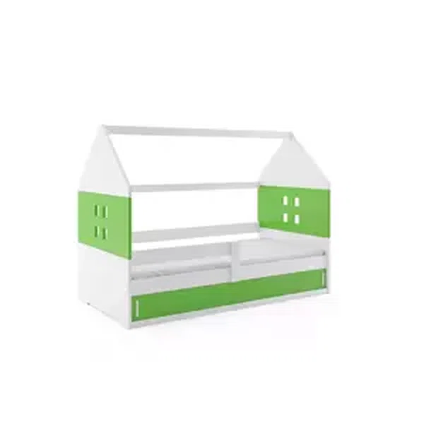 Dětská postel Domi 1 80x160 - 1 osoba – Bílá, Zelená