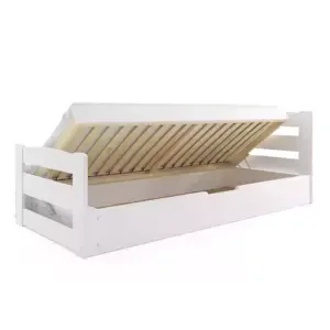 Dětská postel Ernie - 1 osoba, 90x200 s úložného prostoru – Bílá