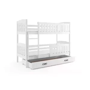Dětská patrová postel Kubus - 2 osoby, 80x190 s úložným prostorem – Bílá, Bílá