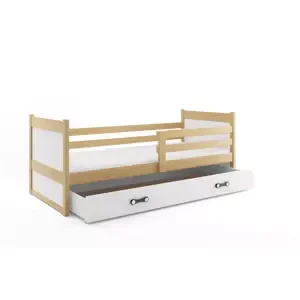 Dětská postel Rico 1 80x190, s úložným prostorem - 1 osoba - Borovice, Bílá