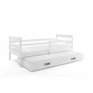 Dětská postel Eryk - 2 osoby, 80x190 s výsuvnou přistýlkou – Bílá, Bílá