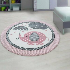 Dětský koberec Kids 570 pink (Varianta: Kulatý průměr 160 cm)