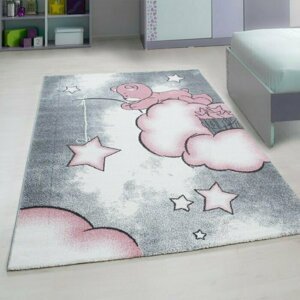 Dětský koberec Kids 580 pink (Varianta: Kulatý průměr 120 cm)