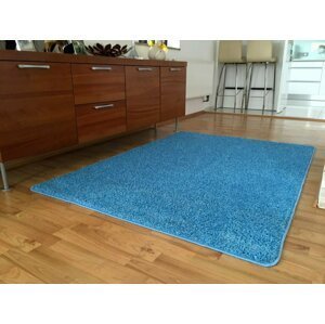 Kusový koberec Color shaggy modrý (Varianta: 1 m2 bez obšití)