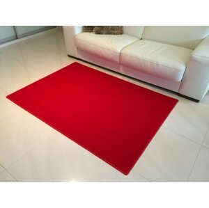 Kusový červený koberec Eton (Varianta: 1 m2 bez obšití)