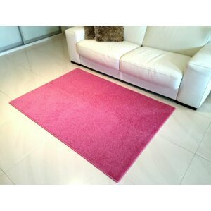 Kusový růžový koberec Eton (Varianta: 1 m2 bez obšití)