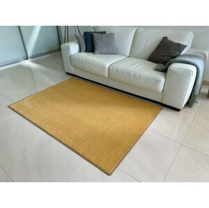 Kusový koberec Eton Lux žlutý (Varianta: Eton Lux srdce 120 cm průměr)