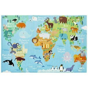 Dětský koberec Torino Kids 233 world map (Varianta: 120 x 170 cm)