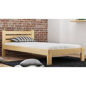 Dřevěná postel Azja 90x200 + rošt ZDARMA (Barva dřeva: Borovice)