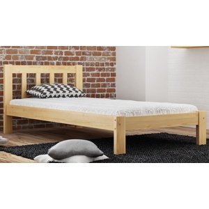 Dřevěná postel Ofelia 90x200 + rošt ZDARMA (Barva dřeva: Borovice)