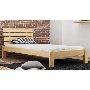 Dřevěná postel Klara 90x200 + rošt ZDARMA (Barva dřeva: Borovice)