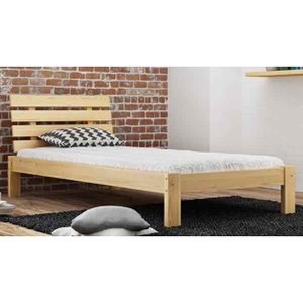 Dřevěná postel Klara 90x200 + rošt ZDARMA (Barva dřeva: Bílá)