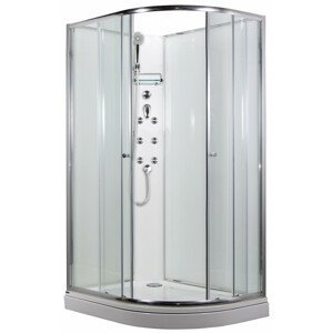 SIRIUS 120 x 90 cm - Masážní sprchový box model 4 čiré sklo levá vanička