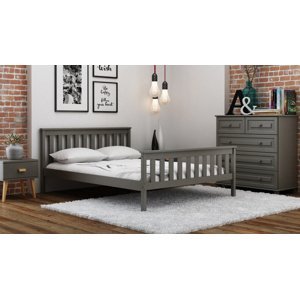 Dřevěná postel Alion 120x200 + rošt ZDARMA (Barva dřeva: Bílá)