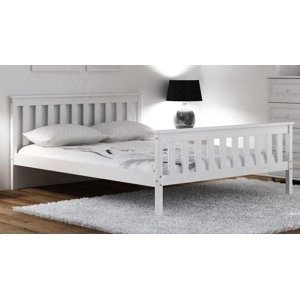 Dřevěná postel Alion 160x200 + rošt ZDARMA (Barva dřeva: Bílá)