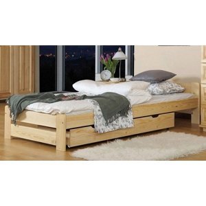 Dřevěná postel Niwa 90x200 + rošt ZDARMA, Barva : bílá