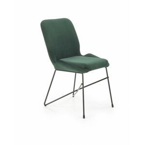 Kovová židle K454, tmavě zelená