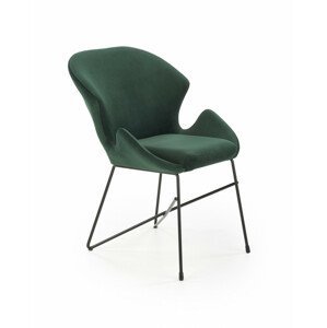 Kovová židle K458, tmavě zelená
