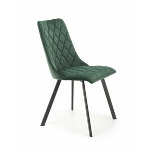 Kovová židle K450, tmavě zelená