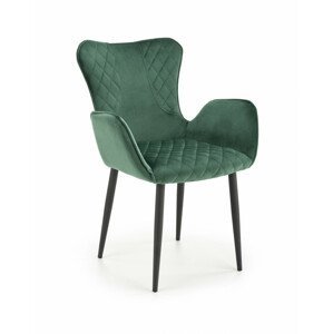 Kovová židle K427, tmavě zelená