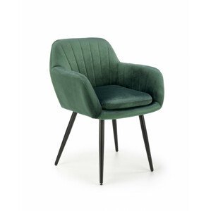 Kovová židle K429, tmavě zelená