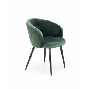 Kovová židle K430, tmavě zelená