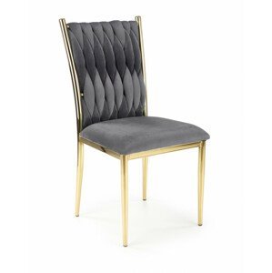 Kovová židle K436, šedá / zlatá