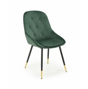 Kovová židle K437, tmavě zelená
