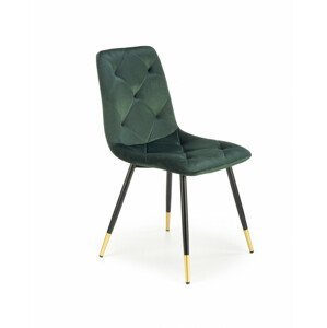 Kovová židle K438, tmavě zelená