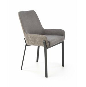 Kovová židle K439, šedá / béžová