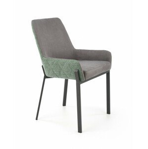 Kovová židle K439, šedá / zelená