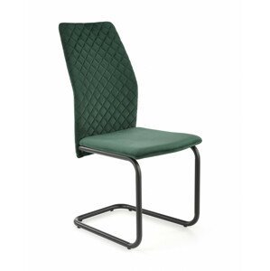 Kovová židle K444, tmavě zelená
