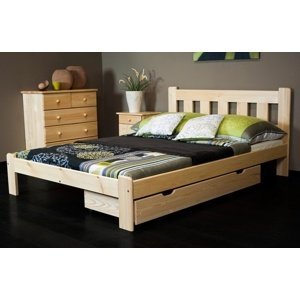 Dřevěná postel Brita 140x200 + rošt ZDARMA - borovice