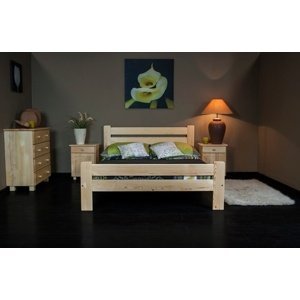 Dřevěná postel Neli 140x200 + rošt ZDARMA - borovice
