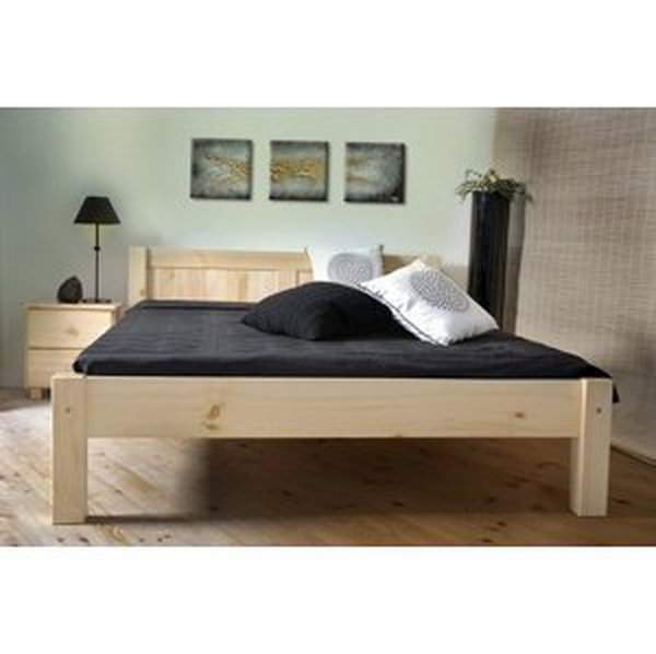 Dřevěná postel Wiktoria 140x200 + rošt ZDARMA - borovice
