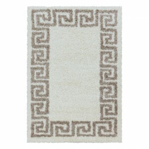 Kusový koberec Hera shaggy 3301 beige (Varianta: Kruh průměr 160 cm)