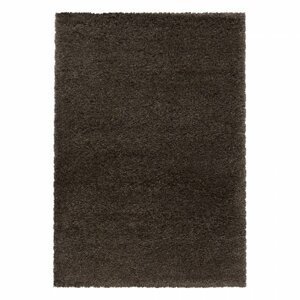 Kusový koberec Fluffy shaggy 3500 brown (Varianta: Kruh průměr 120 cm)