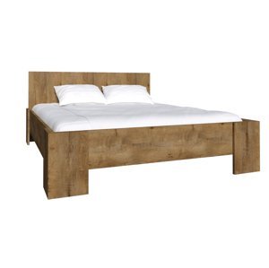 Manželská postel Colorado 2L, 180x200 cm, dub lefkas / šedá, lamino