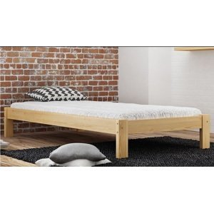 Dřevěná postel Liliana 90x200 + rošt ZDARMA (Barva dřeva: Borovice)